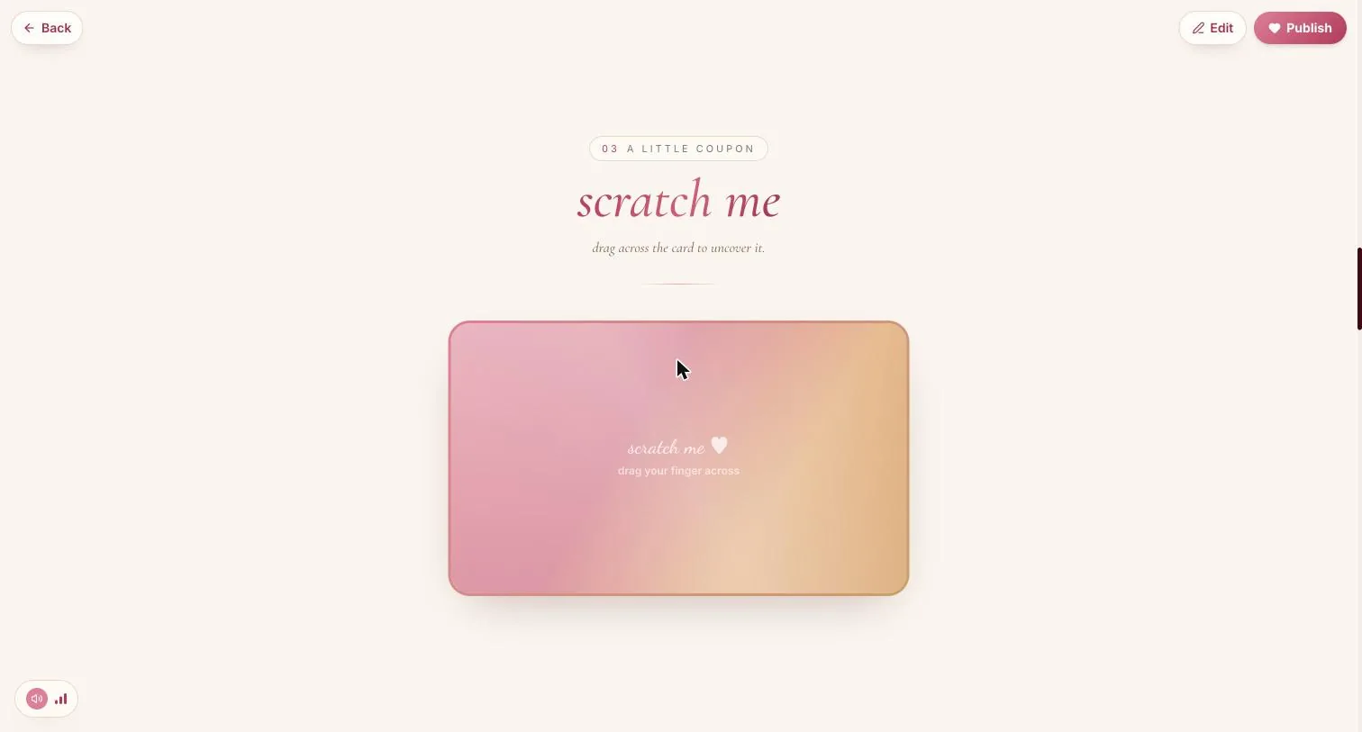 The scratch card covering the secret
