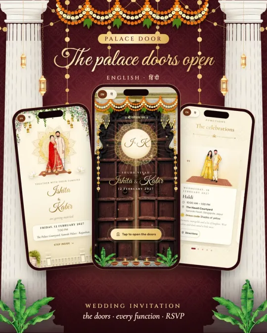 Palace Door Wedding Invitation ✦ — Doors That Open to Your Shaadi